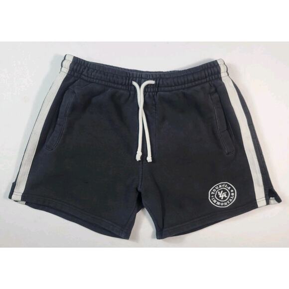 YoungLA Athletic Shorts Men's M Black White Stripe Drawstring Logo Gym Casual - Picture 1 of 10